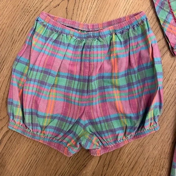 Vintage Hanna Andersson: Plaid Cotton Dress & Bloomers Set: Size 80cm 18-24m - Picture 7 of 11